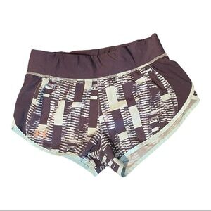 Under Armour Graphic Print Running Shorts Inner Brief Blue Women S